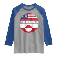 I Stand With Greenland Raglan Shirt Political Protest Greenlander American Flag