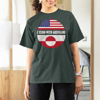 I Stand With Greenland T Shirt For Women Political Protest Greenlander American Flag