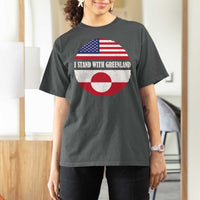 I Stand With Greenland T Shirt For Women Political Protest Greenlander American Flag