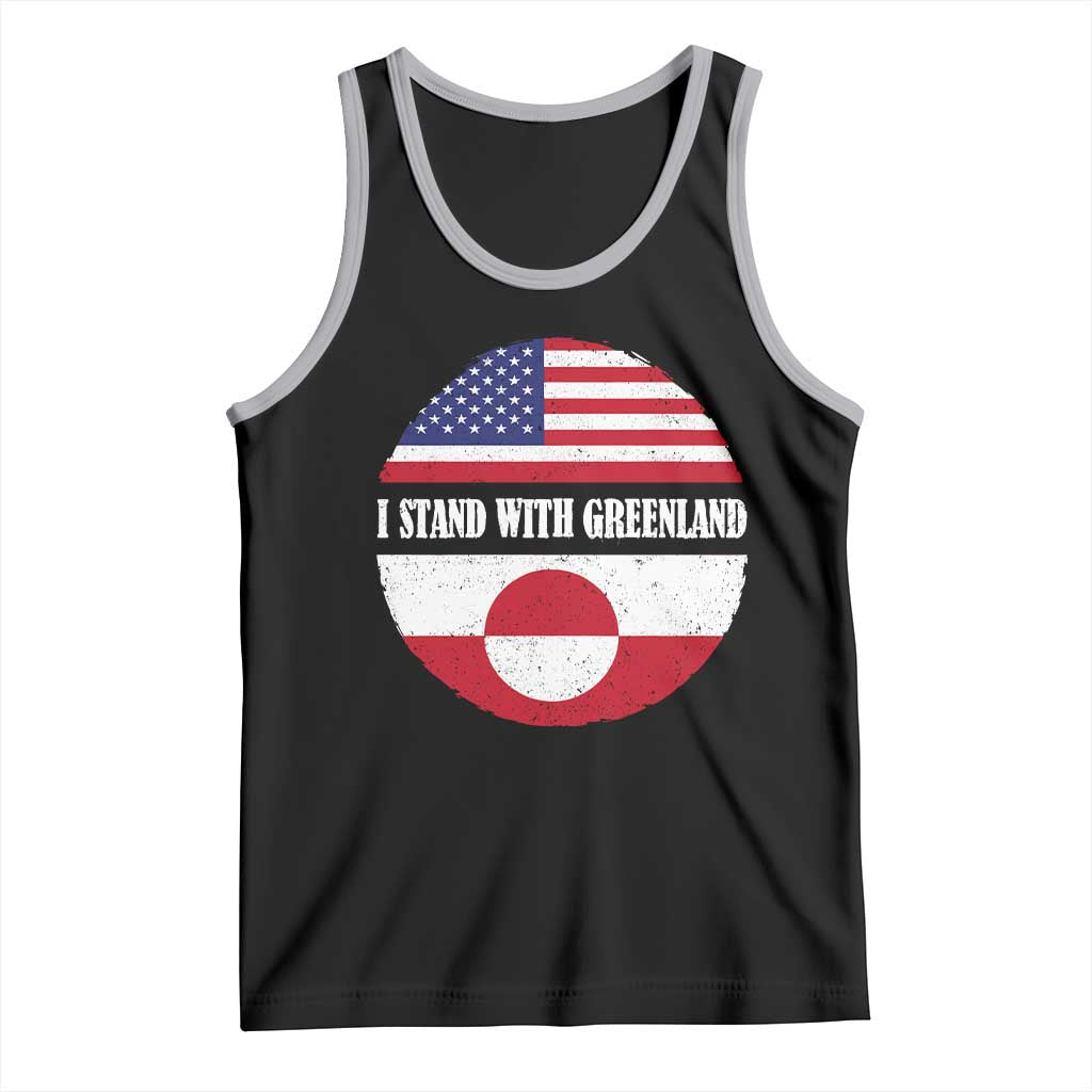 I Stand With Greenland Tank Top Political Protest Greenlander American Flag