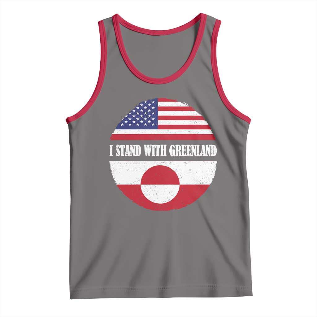 I Stand With Greenland Tank Top Political Protest Greenlander American Flag