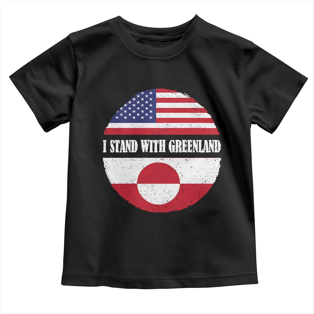 I Stand With Greenland Toddler T Shirt Political Protest Greenlander American Flag