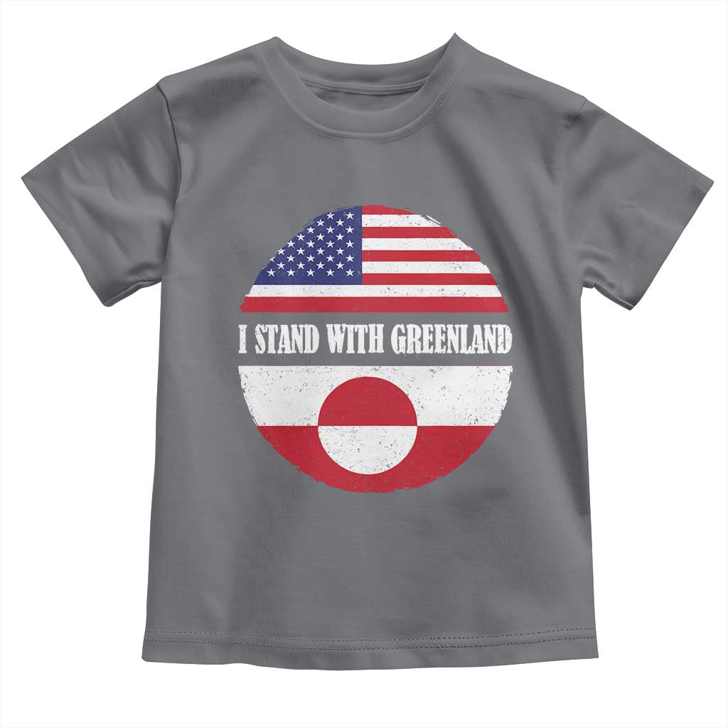 I Stand With Greenland Toddler T Shirt Political Protest Greenlander American Flag