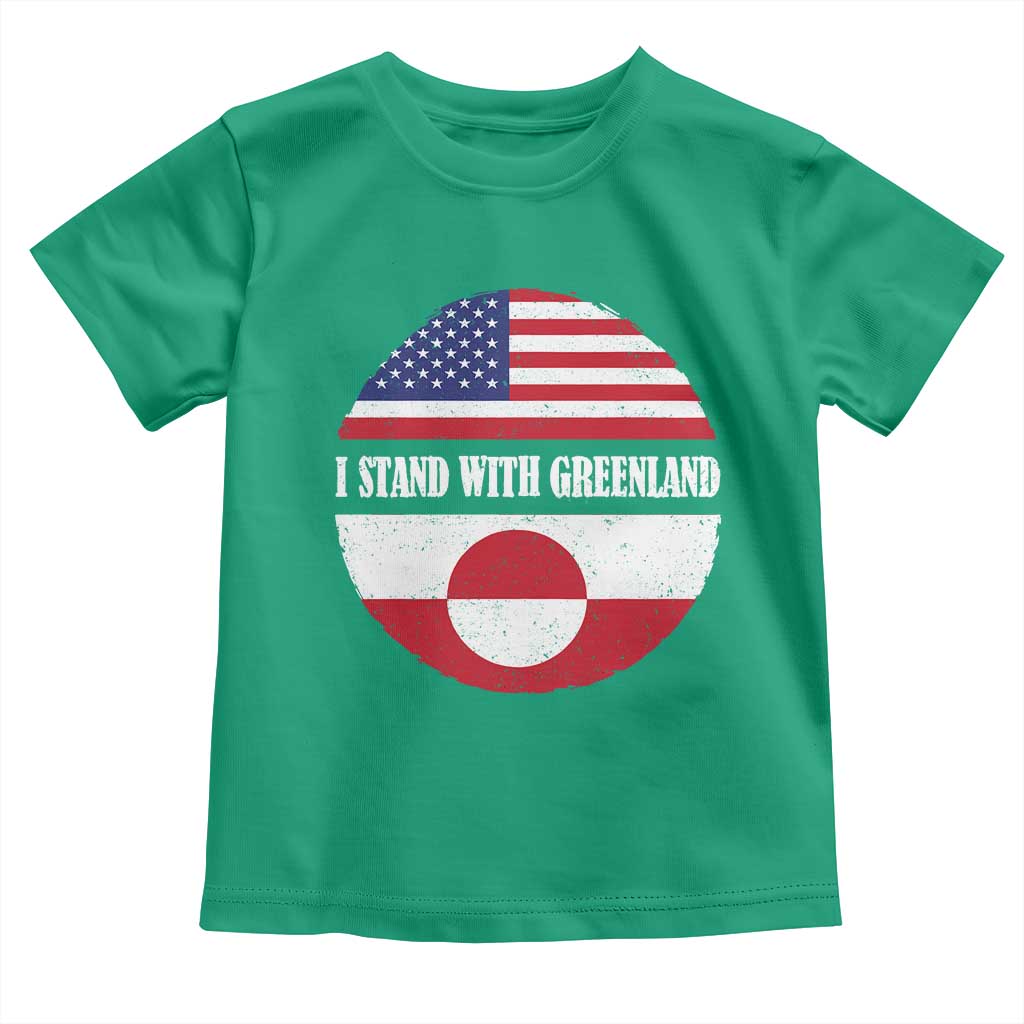 I Stand With Greenland Toddler T Shirt Political Protest Greenlander American Flag
