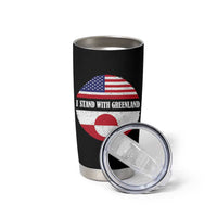 I Stand With Greenland Tumbler Cup Political Protest Greenlander American Flag