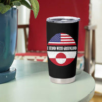 I Stand With Greenland Tumbler Cup Political Protest Greenlander American Flag