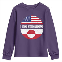 I Stand With Greenland Youth Sweatshirt Political Protest Greenlander American Flag