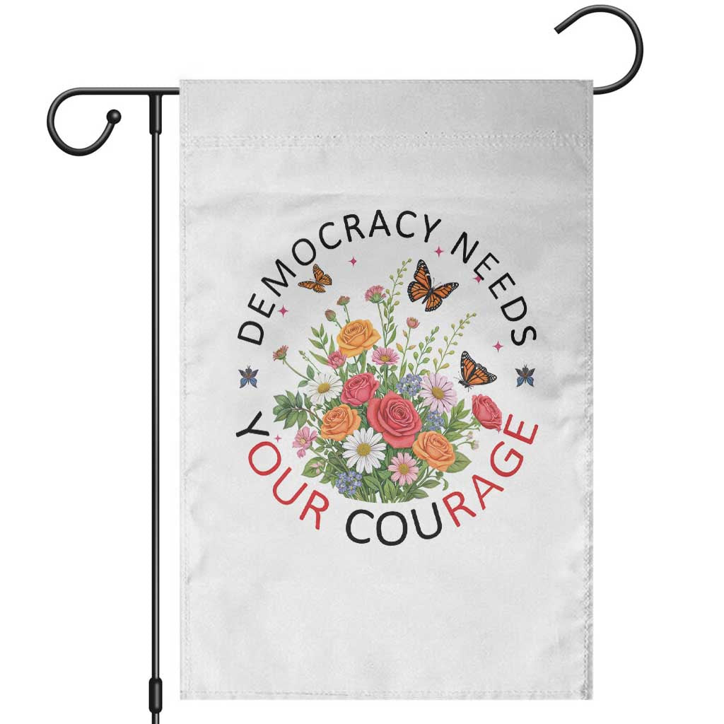 Pro Democracy Garden Flag Human Rights Our Rage Protest Floral FDT