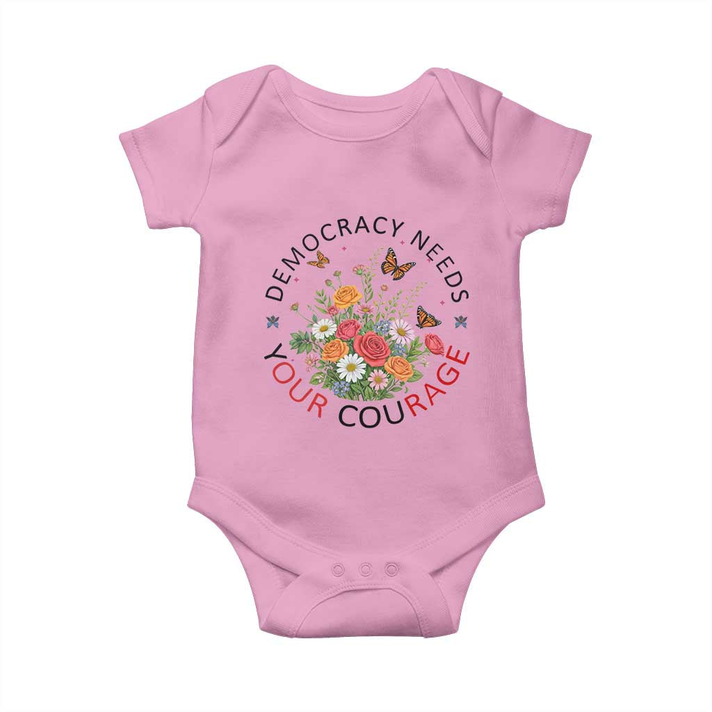 Pro Democracy Baby Onesie Human Rights Our Rage Protest Floral FDT