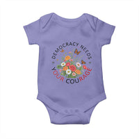 Pro Democracy Baby Onesie Human Rights Our Rage Protest Floral FDT