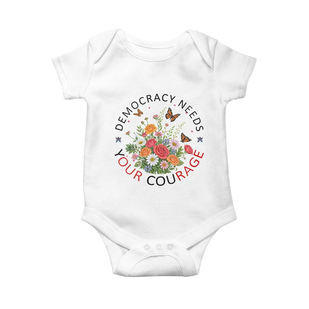 Pro Democracy Baby Onesie Human Rights Our Rage Protest Floral FDT