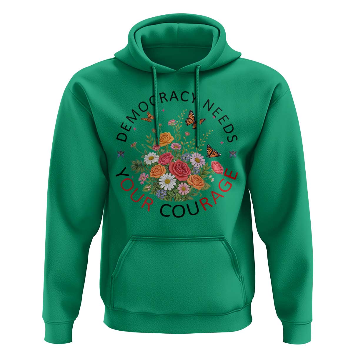 Pro Democracy Hoodie Human Rights Our Rage Protest Floral FDT