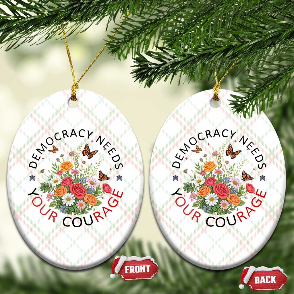 Pro Democracy Ceramic Ornament Human Rights Our Rage Protest Floral FDT