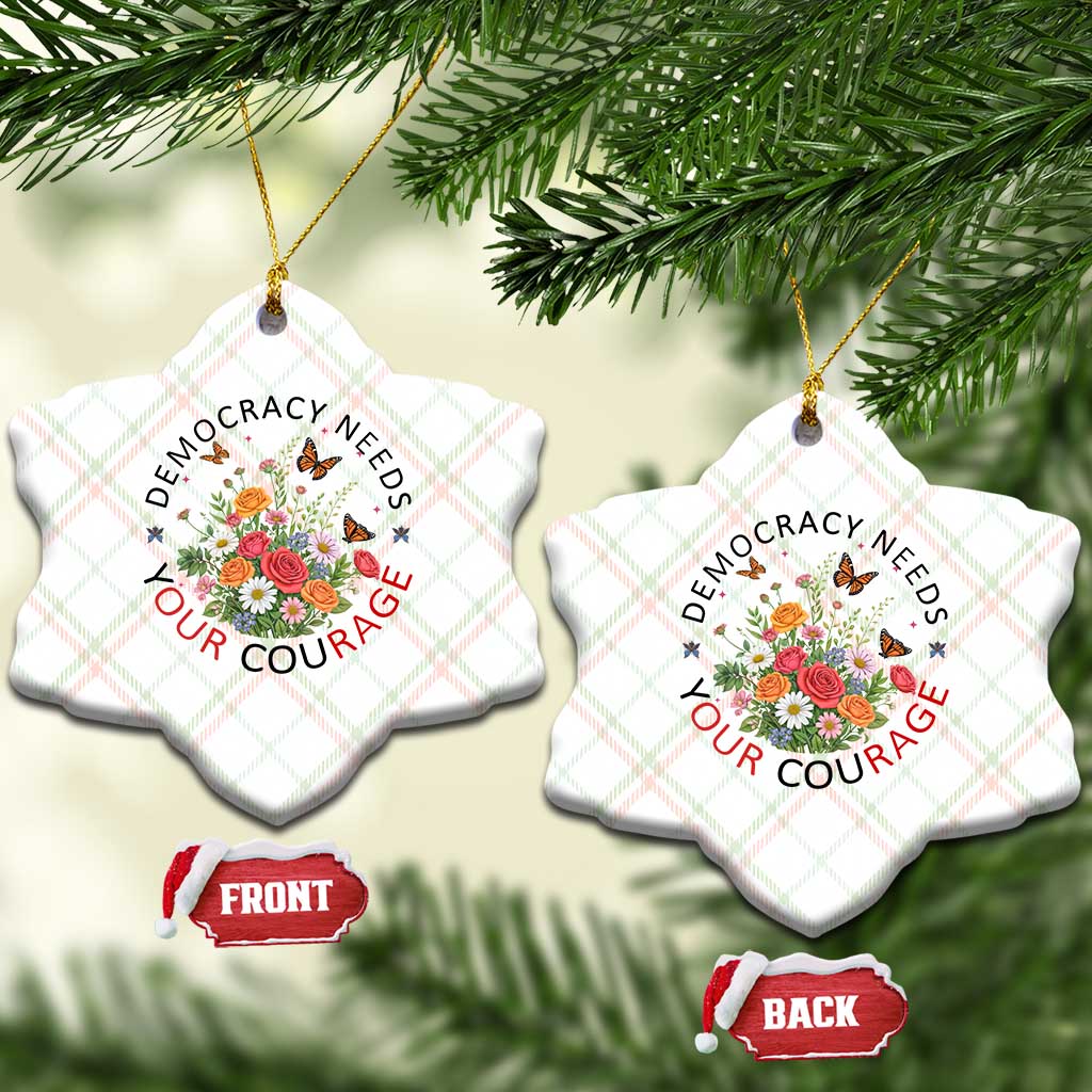 Pro Democracy Ceramic Ornament Human Rights Our Rage Protest Floral FDT