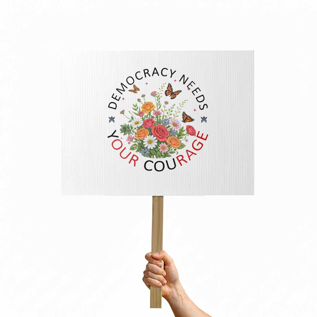 Pro Democracy Protest Sign Human Rights Our Rage Protest Floral FDT