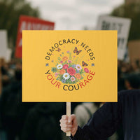 Pro Democracy Protest Sign Human Rights Our Rage Protest Floral FDT