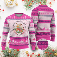 Pro Democracy Ugly Christmas Sweater Human Rights Our Rage Protest Floral FDT