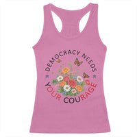 Pro Democracy Racerback Tank Top Human Rights Our Rage Protest Floral FDT