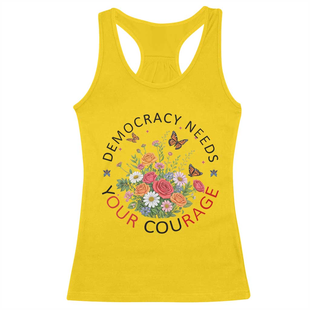 Pro Democracy Racerback Tank Top Human Rights Our Rage Protest Floral FDT