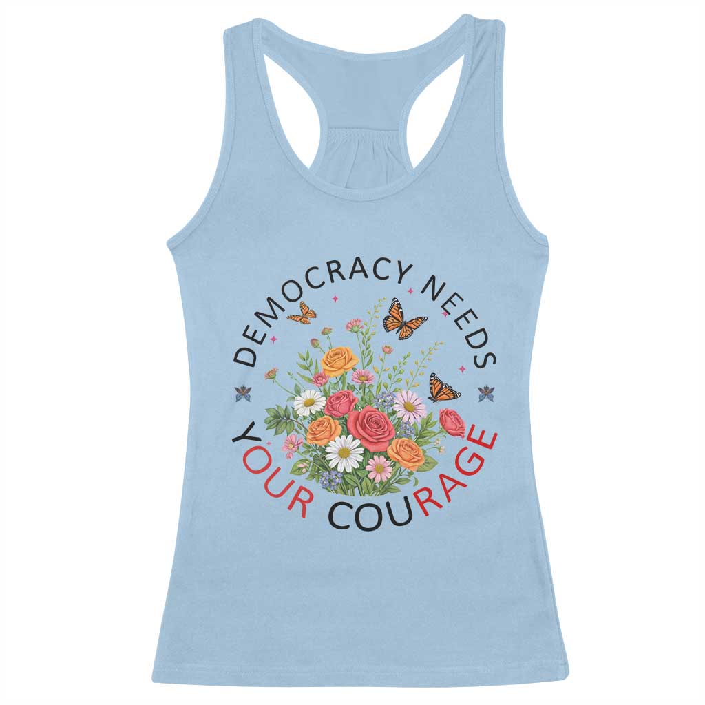 Pro Democracy Racerback Tank Top Human Rights Our Rage Protest Floral FDT