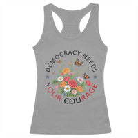 Pro Democracy Racerback Tank Top Human Rights Our Rage Protest Floral FDT