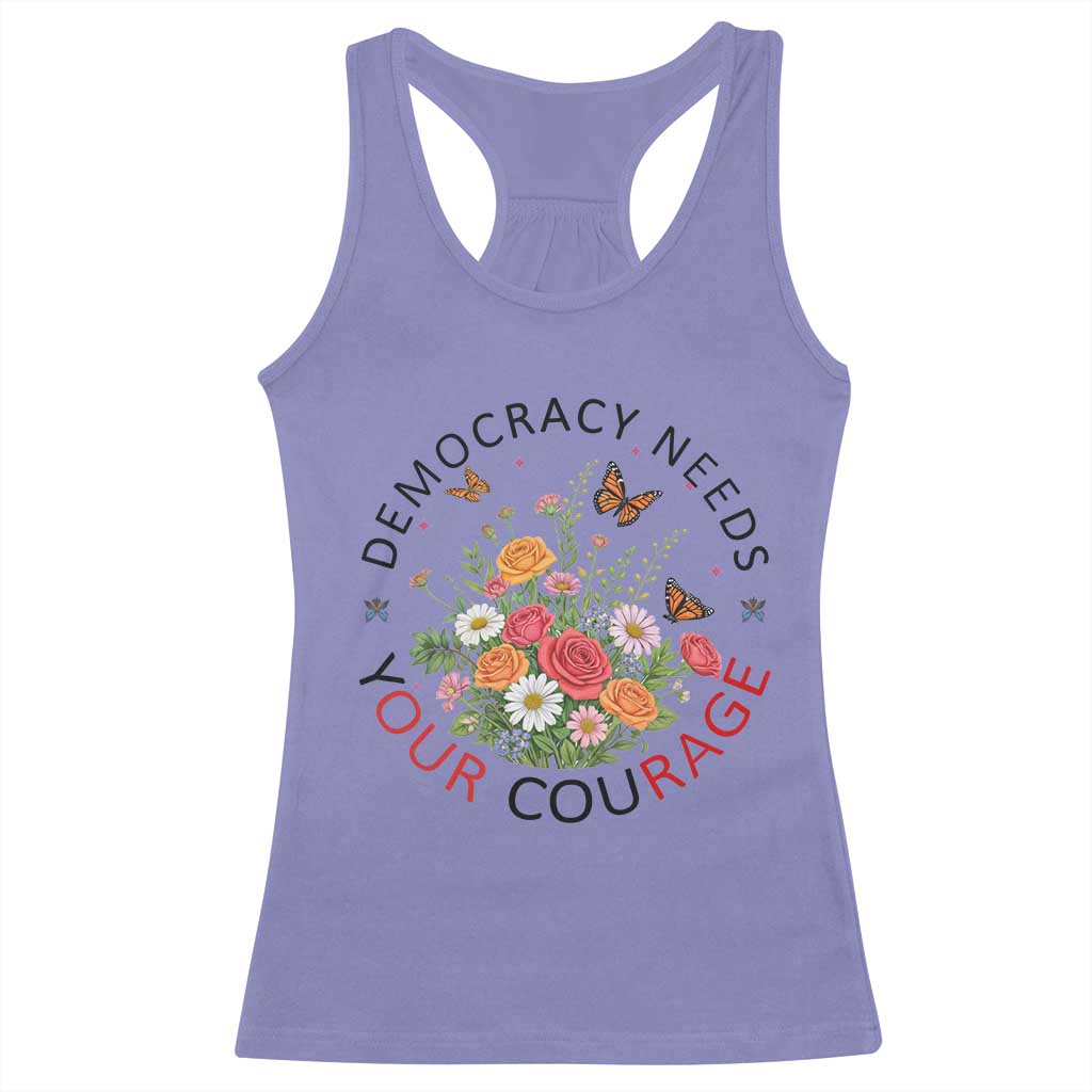 Pro Democracy Racerback Tank Top Human Rights Our Rage Protest Floral FDT