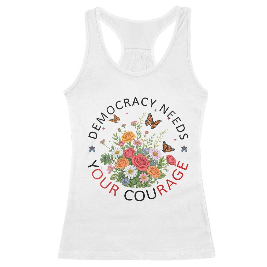 Pro Democracy Racerback Tank Top Human Rights Our Rage Protest Floral FDT