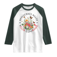 Pro Democracy Raglan Shirt Human Rights Our Rage Protest Floral FDT