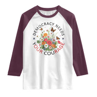 Pro Democracy Raglan Shirt Human Rights Our Rage Protest Floral FDT