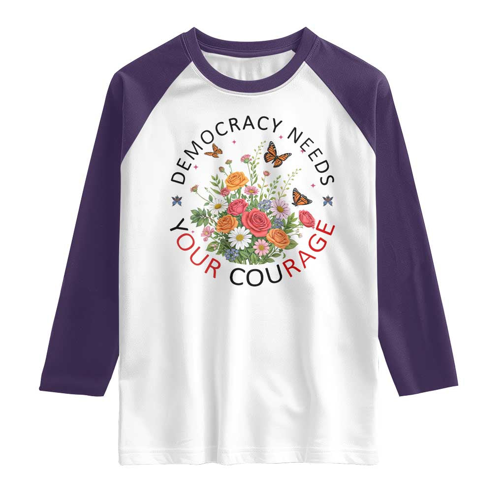 Pro Democracy Raglan Shirt Human Rights Our Rage Protest Floral FDT