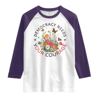 Pro Democracy Raglan Shirt Human Rights Our Rage Protest Floral FDT