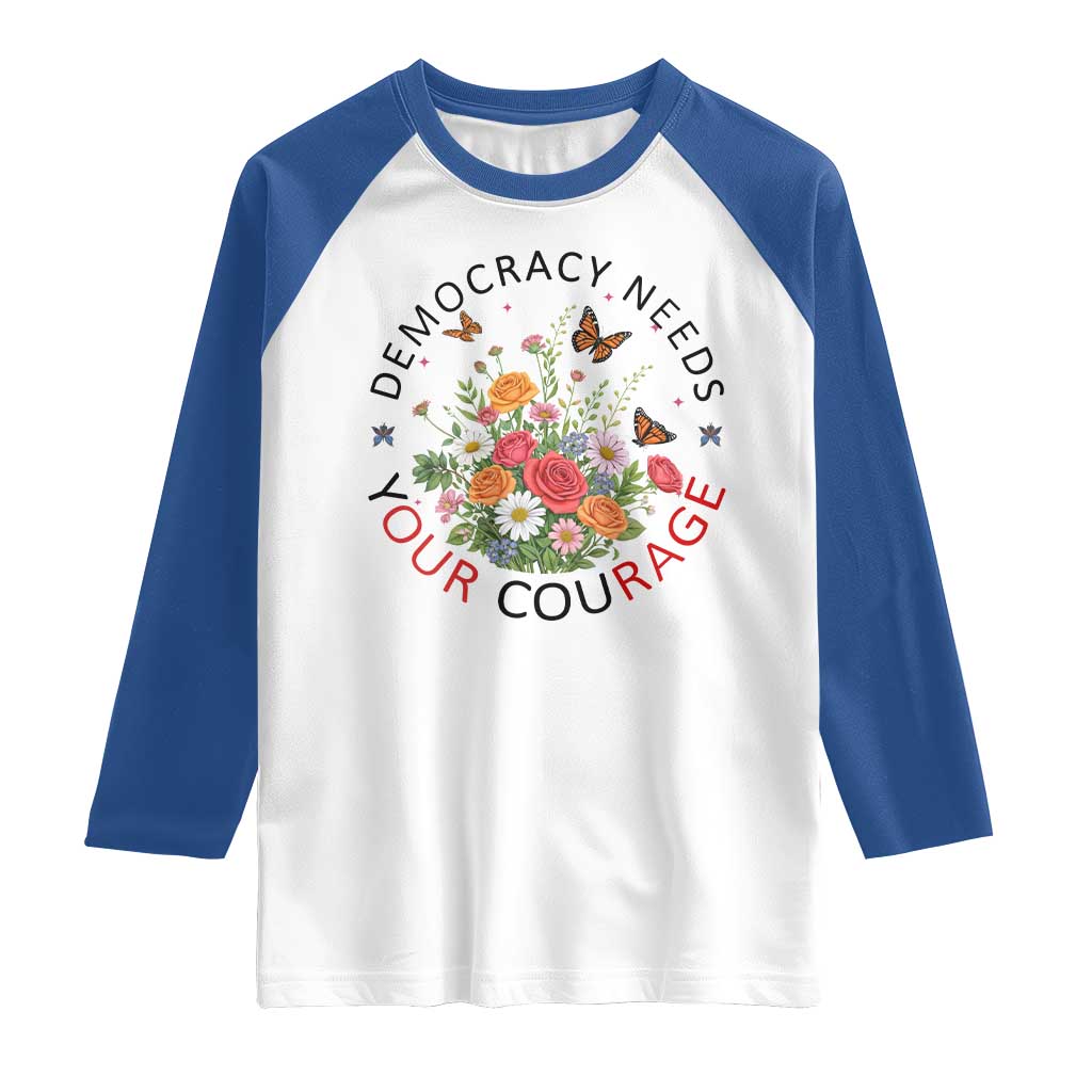 Pro Democracy Raglan Shirt Human Rights Our Rage Protest Floral FDT