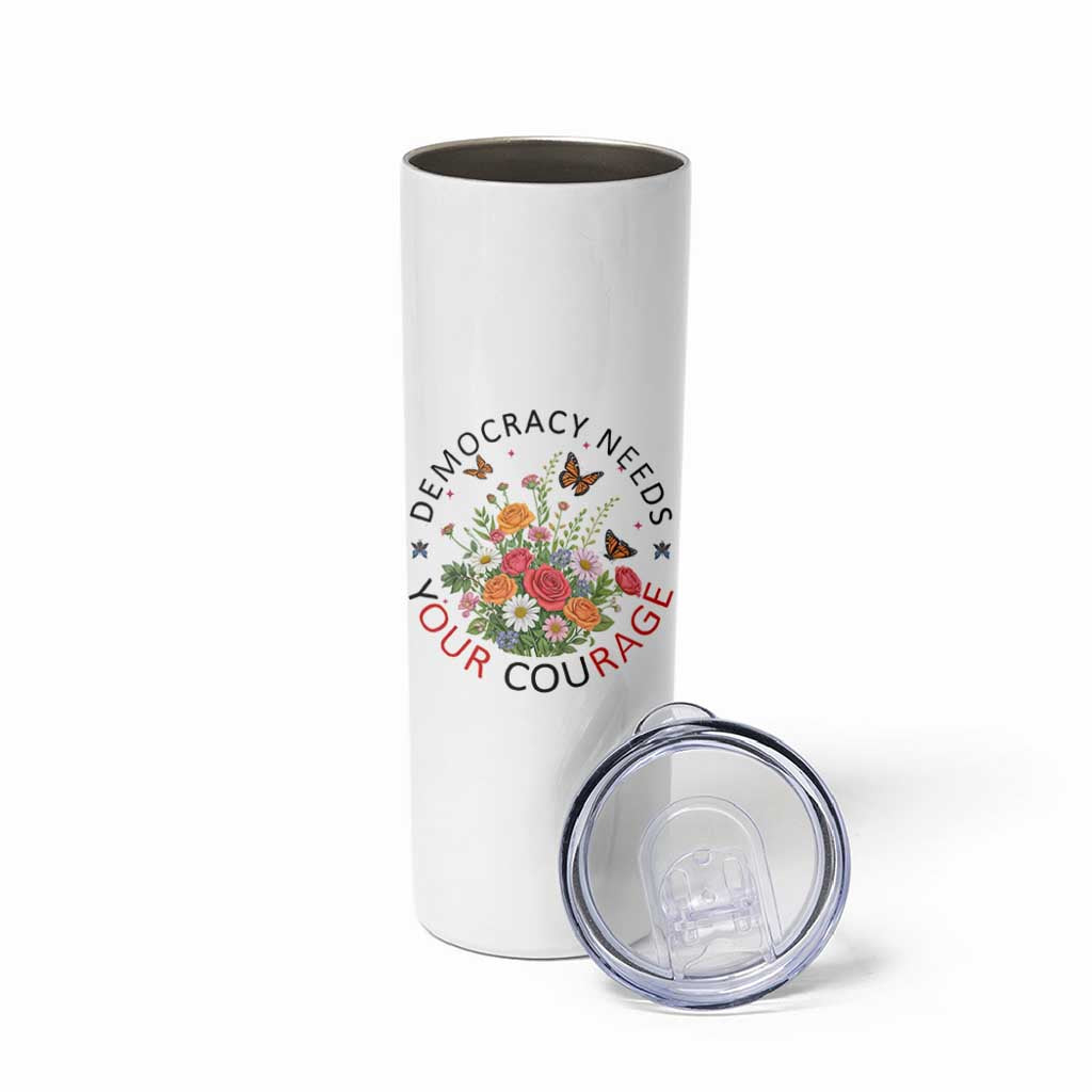 Pro Democracy Skinny Tumbler Human Rights Our Rage Protest Floral FDT