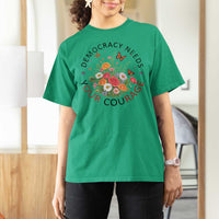Pro Democracy T Shirt For Women Human Rights Our Rage Protest Floral FDT