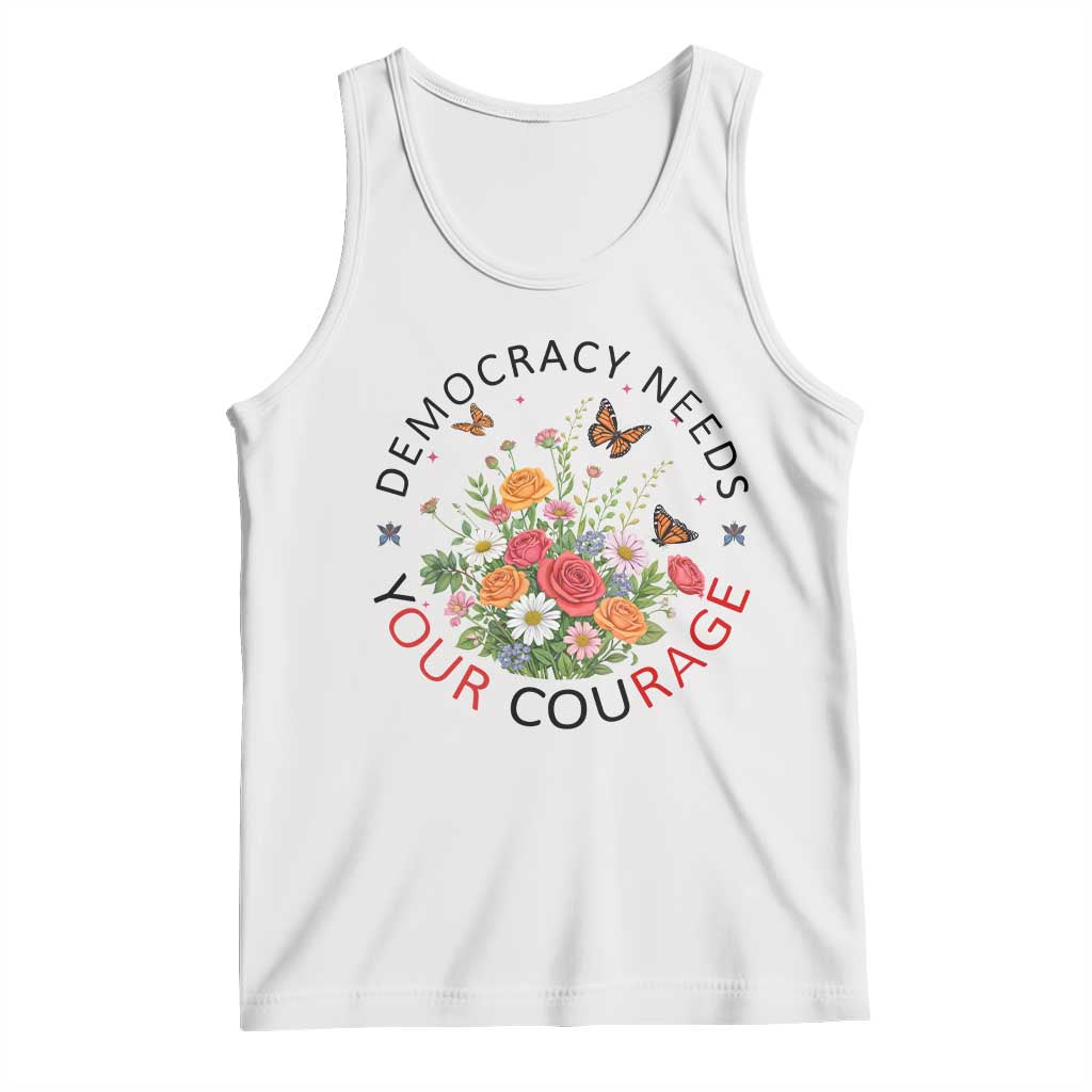 Pro Democracy Tank Top Human Rights Our Rage Protest Floral FDT