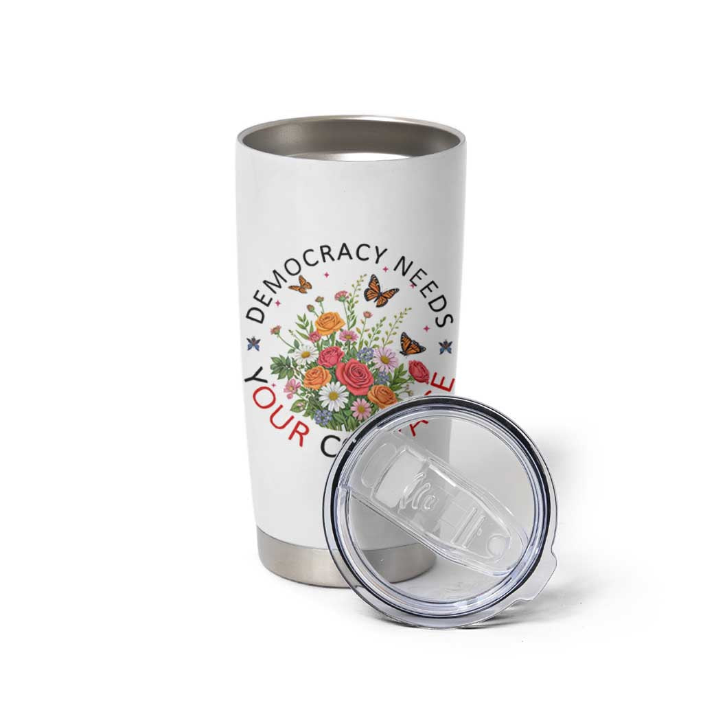 Pro Democracy Tumbler Cup Human Rights Our Rage Protest Floral FDT