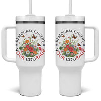 Pro Democracy Tumbler With Handle Human Rights Our Rage Protest Floral FDT