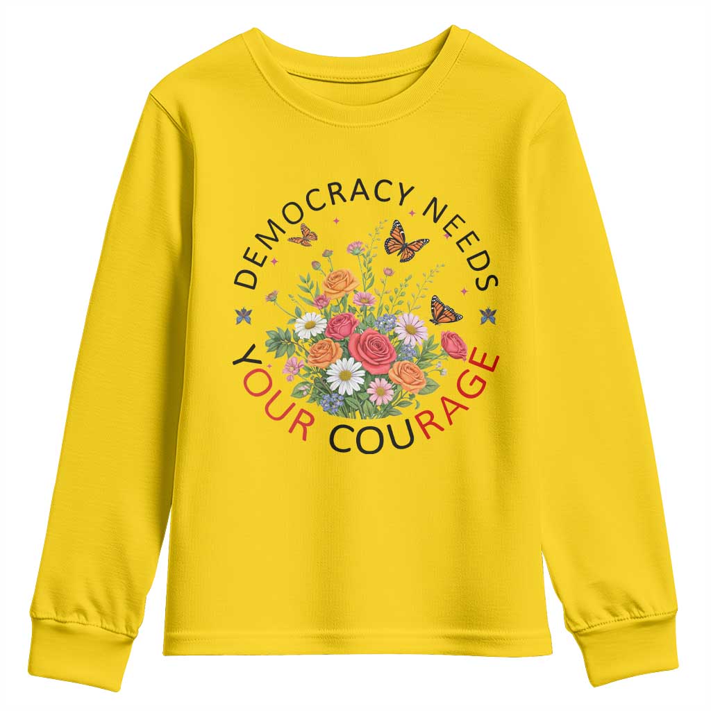 Pro Democracy Youth Sweatshirt Human Rights Our Rage Protest Floral FDT