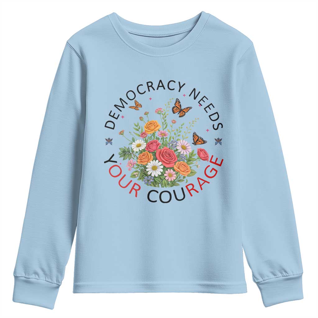 Pro Democracy Youth Sweatshirt Human Rights Our Rage Protest Floral FDT