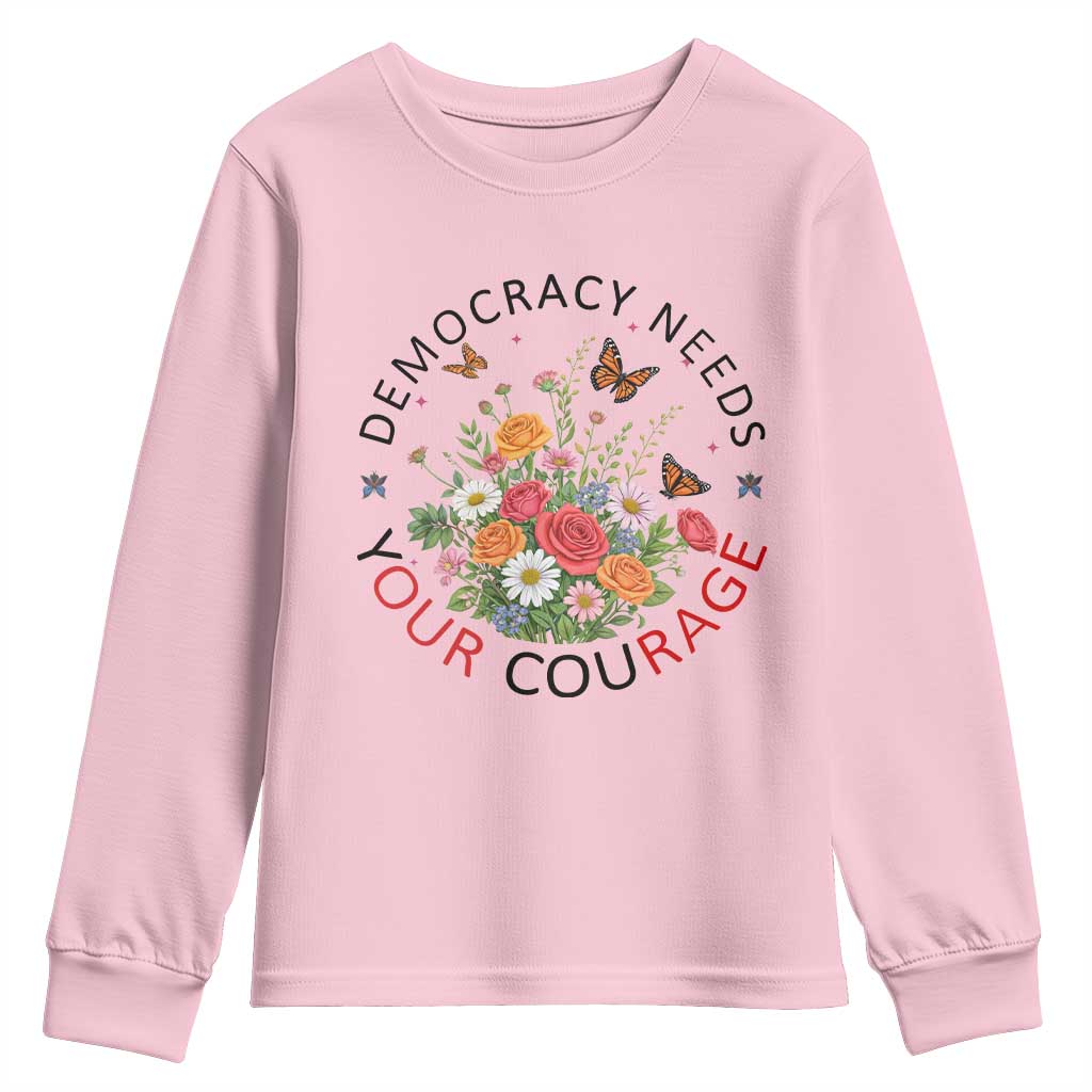 Pro Democracy Youth Sweatshirt Human Rights Our Rage Protest Floral FDT