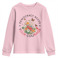 Pro Democracy Youth Sweatshirt Human Rights Our Rage Protest Floral FDT