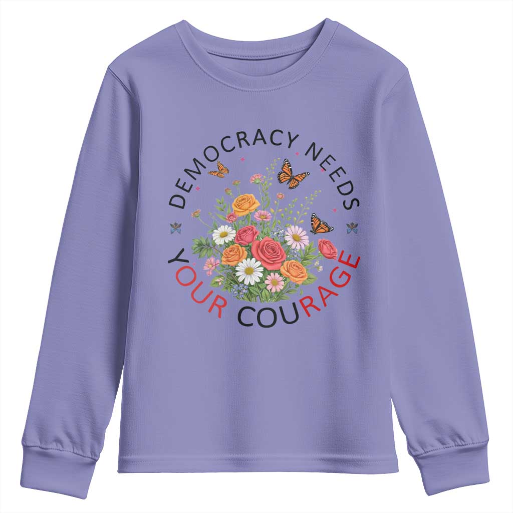 Pro Democracy Youth Sweatshirt Human Rights Our Rage Protest Floral FDT