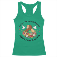 Keep The Immigrants Deport The Racist Racerback Tank Top Floral FDT