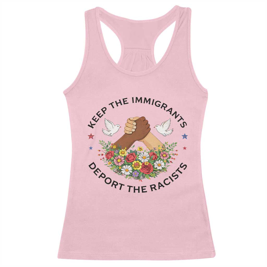 Keep The Immigrants Deport The Racist Racerback Tank Top Floral FDT