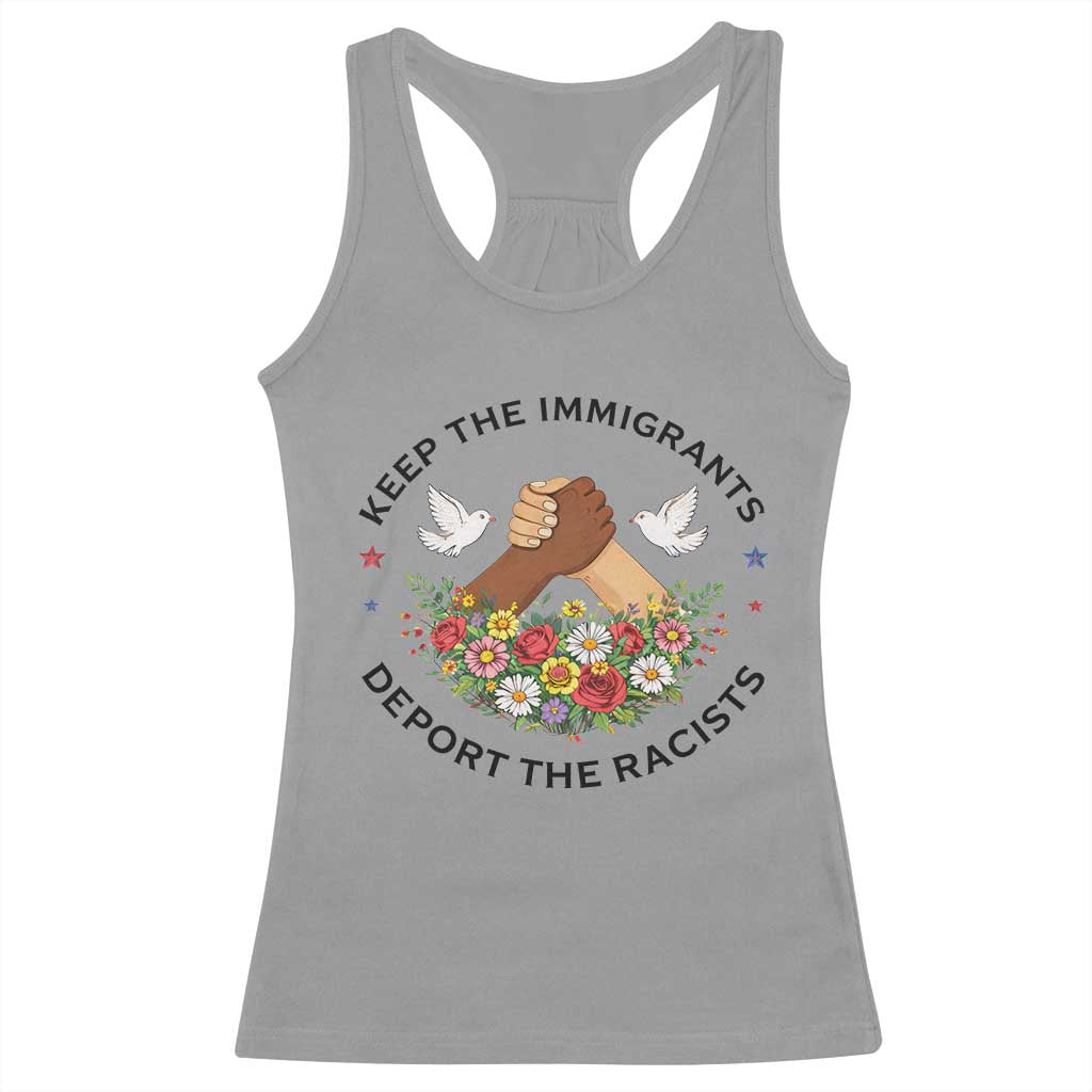 Keep The Immigrants Deport The Racist Racerback Tank Top Floral FDT