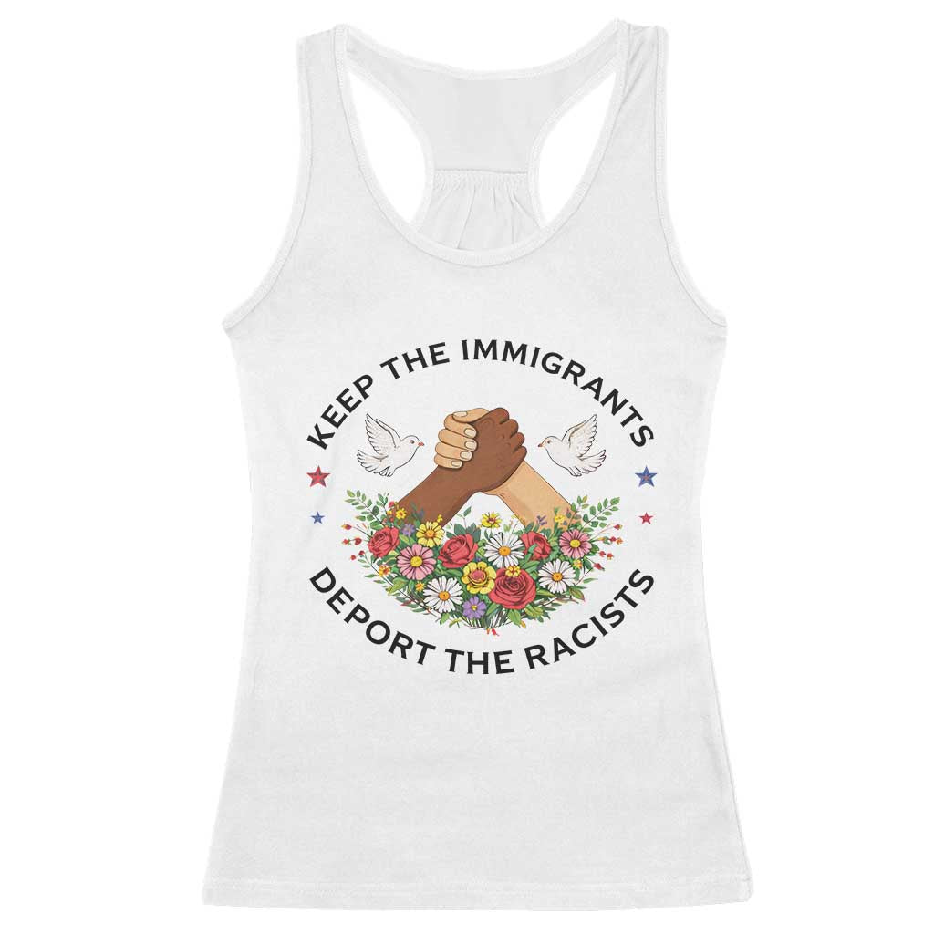 Keep The Immigrants Deport The Racist Racerback Tank Top Floral FDT