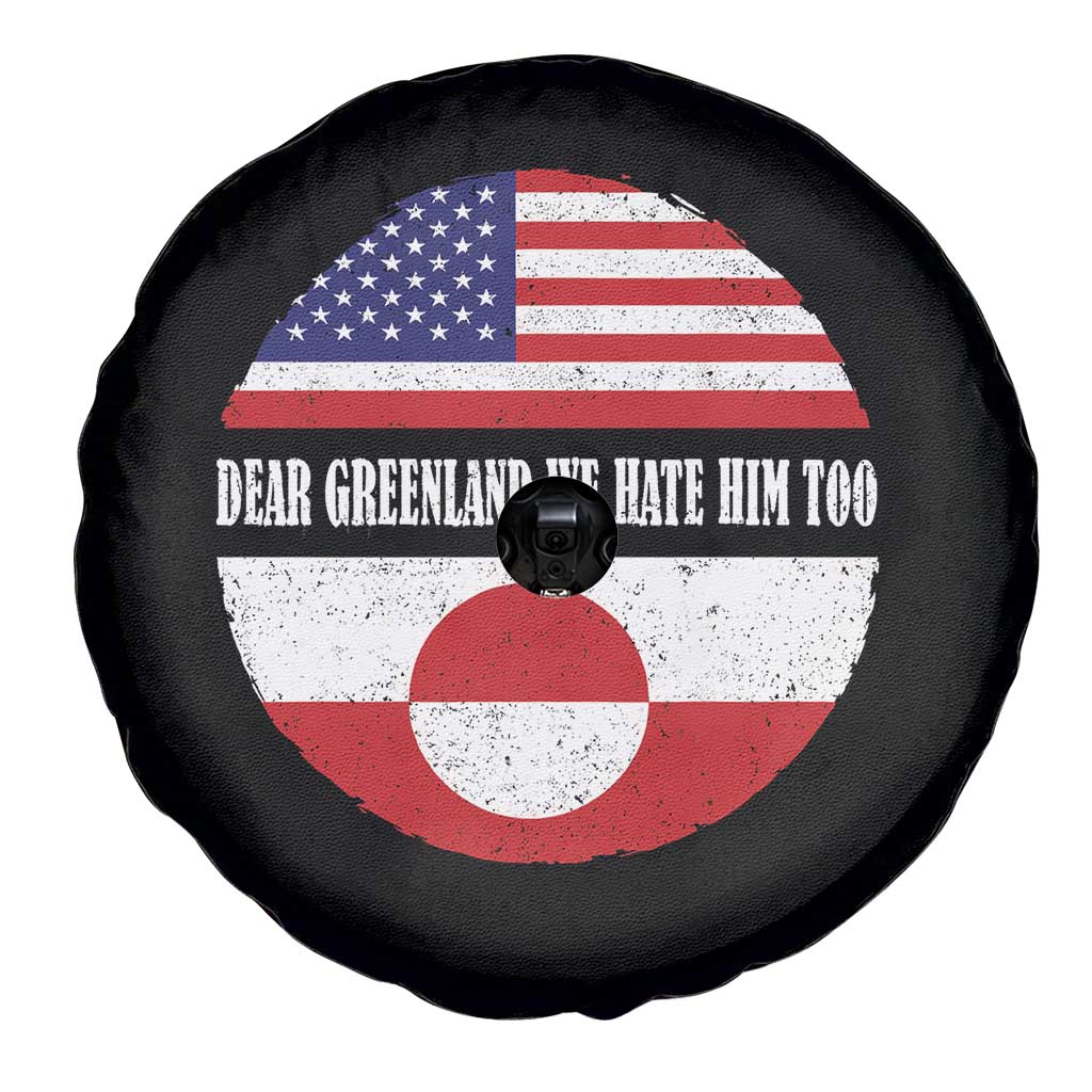 Dear Greenland We Hate Him Too Spare Tire Cover Political Protest Greenlander American Flag