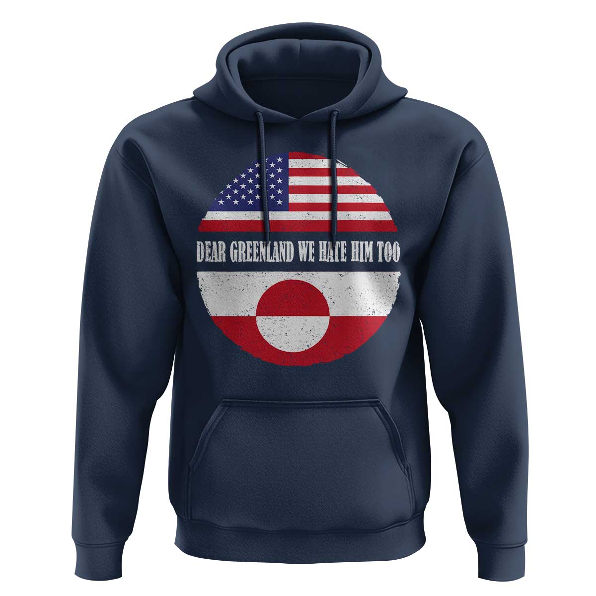Dear Greenland We Hate Him Too Hoodie Political Protest Greenlander American Flag