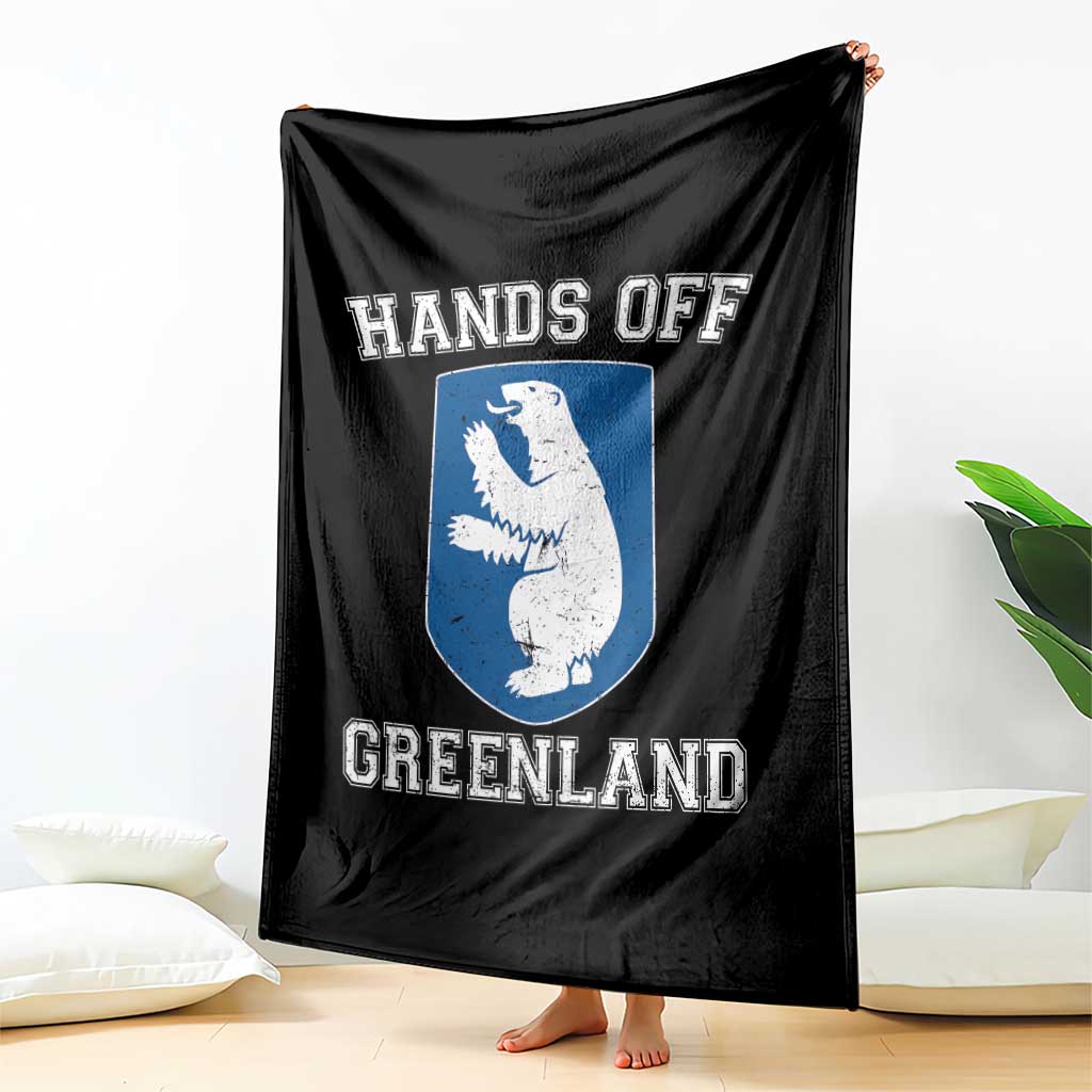 Hands Off Greenland Throw Blanket Polar Bear Vintage Political Protest
