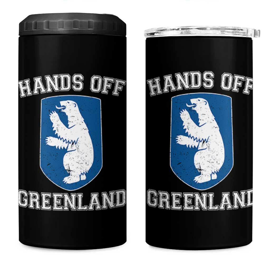 Hands Off Greenland 4 in 1 Can Cooler Tumbler Polar Bear Vintage Political Protest